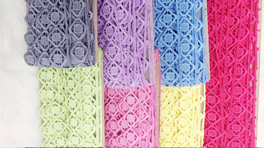 Fringe Trim Geometric Pattern, Cotton Embroidered Crafting Edging Lace Trim, Trim by 10 Yards
